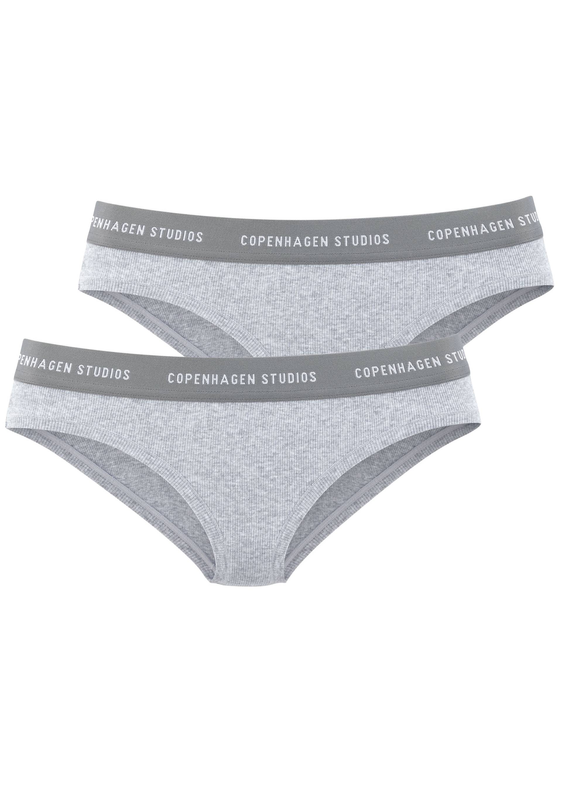 Copenhagen Studios Bikinislip "mit softem Logobund", (2er-Pack), aus gerippter Bio-Baumwollqualität von Copenhagen Studios