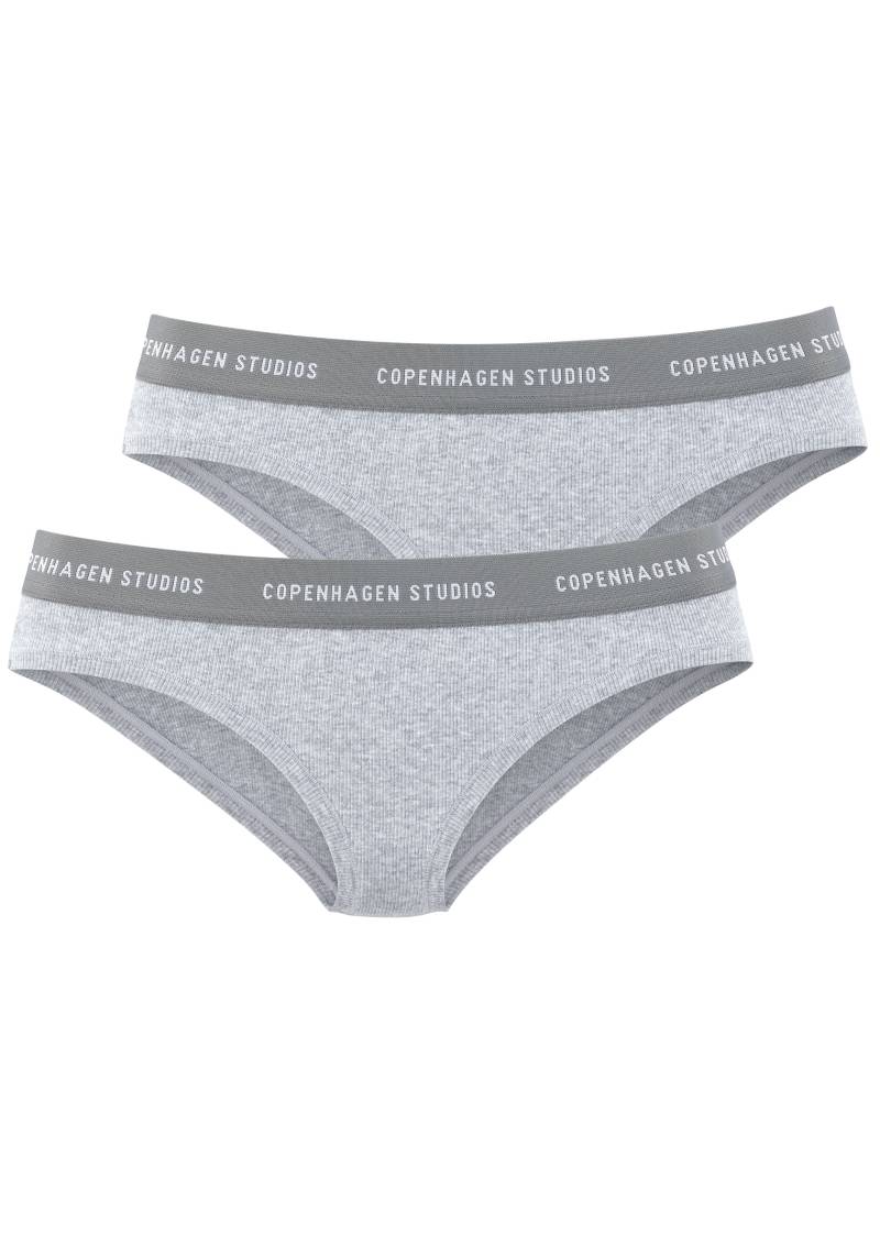 Copenhagen Studios Bikinislip "mit softem Logobund", (2er-Pack), aus gerippter Bio-Baumwollqualität von Copenhagen Studios
