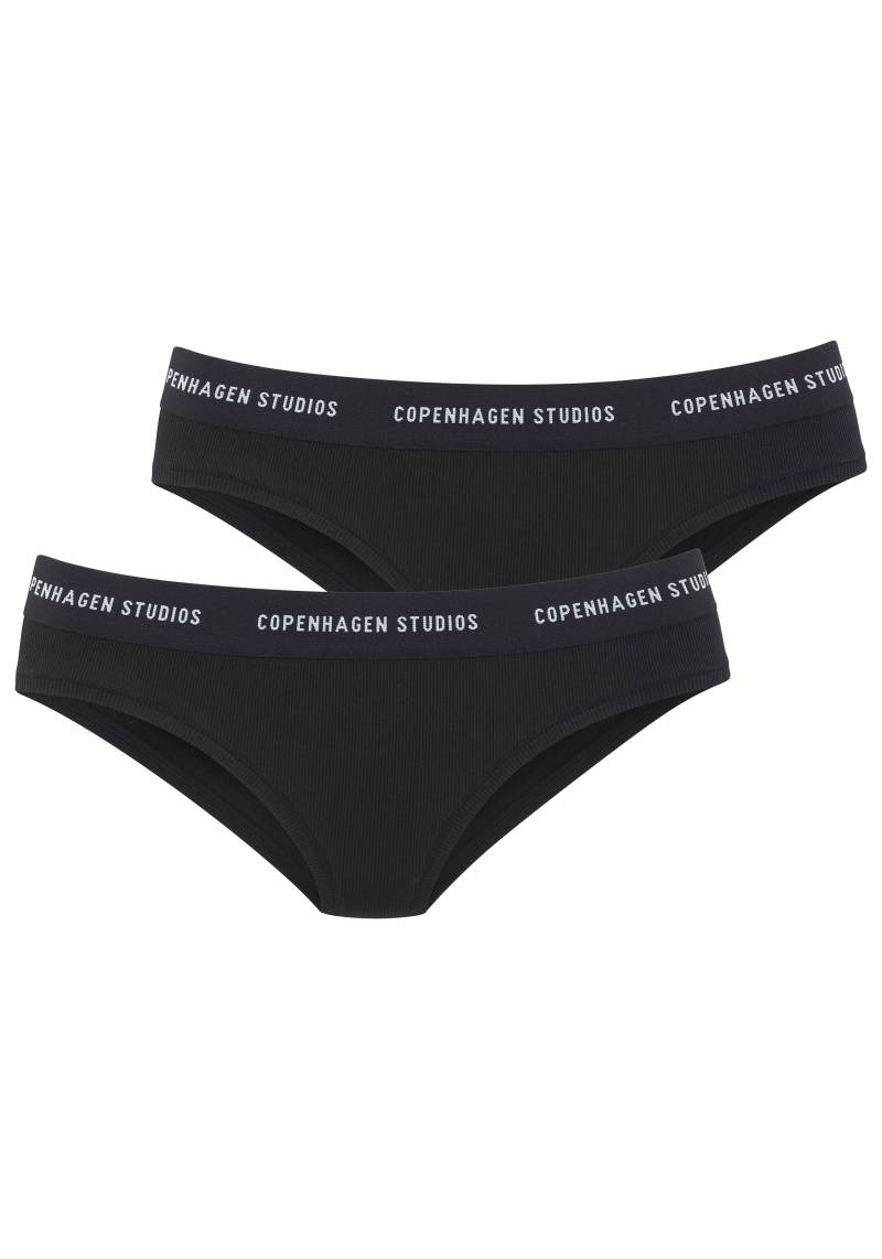Copenhagen Studios Bikinislip "mit softem Logobund", (2er-Pack), aus gerippter Bio-Baumwollqualität von Copenhagen Studios