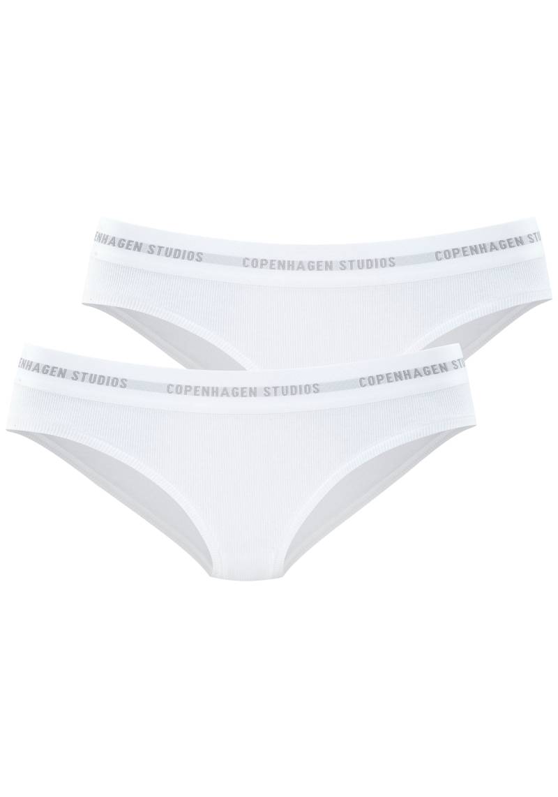 Copenhagen Studios Bikinislip "mit softem Logobund", (2er-Pack), aus gerippter Bio-Baumwollqualität von Copenhagen Studios