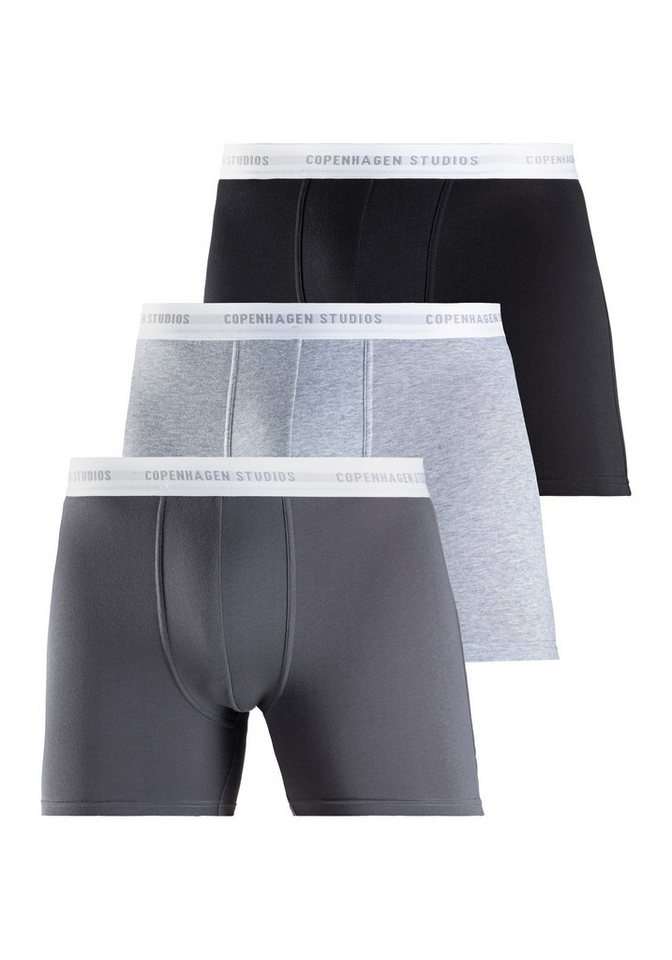 Copenhagen Studios Langer Boxer Boxershorts für Herren (Packung, 3-St., 3er-Pack) mit längerem Bein und Logobund von Copenhagen Studios