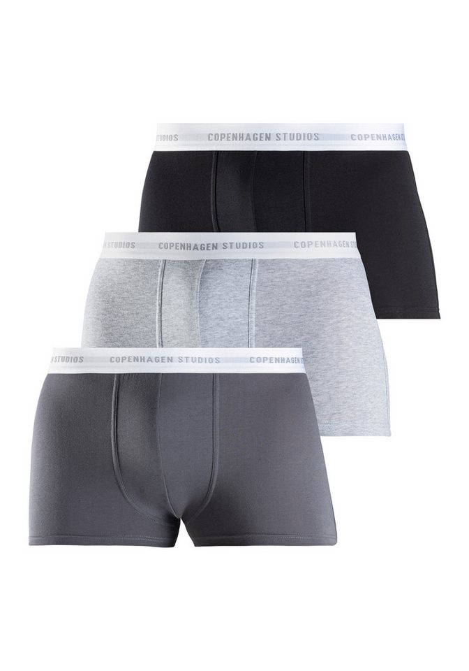 Copenhagen Studios Boxer Boxershorts für Herren (Packung, 3-St) mit weißem Logo-Bund von Copenhagen Studios