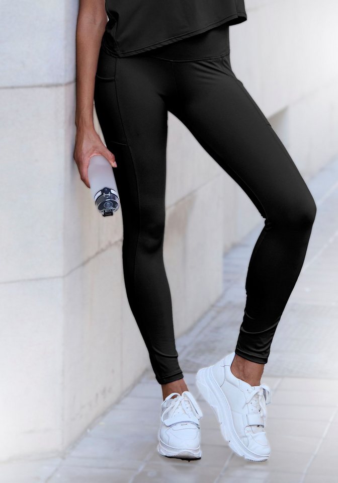 Copenhagen Studios Funktionsleggings mit Mesh-Einsatz und Handytasche am Bein von Copenhagen Studios