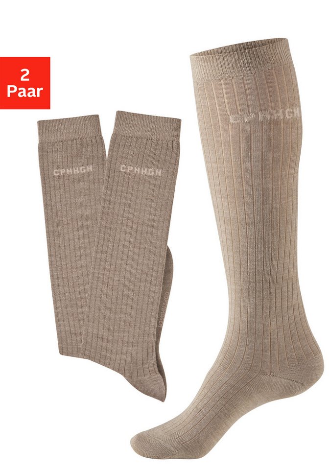 Copenhagen Studios Kniestrümpfe (Packung, 2-Paar) mit weicher wärmender Wolle von Copenhagen Studios
