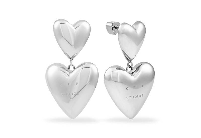 Copenhagen Studios Paar Ohrhänger Schmuck Geschenk Edelstahl Ohrring Puffy Hearts von Copenhagen Studios