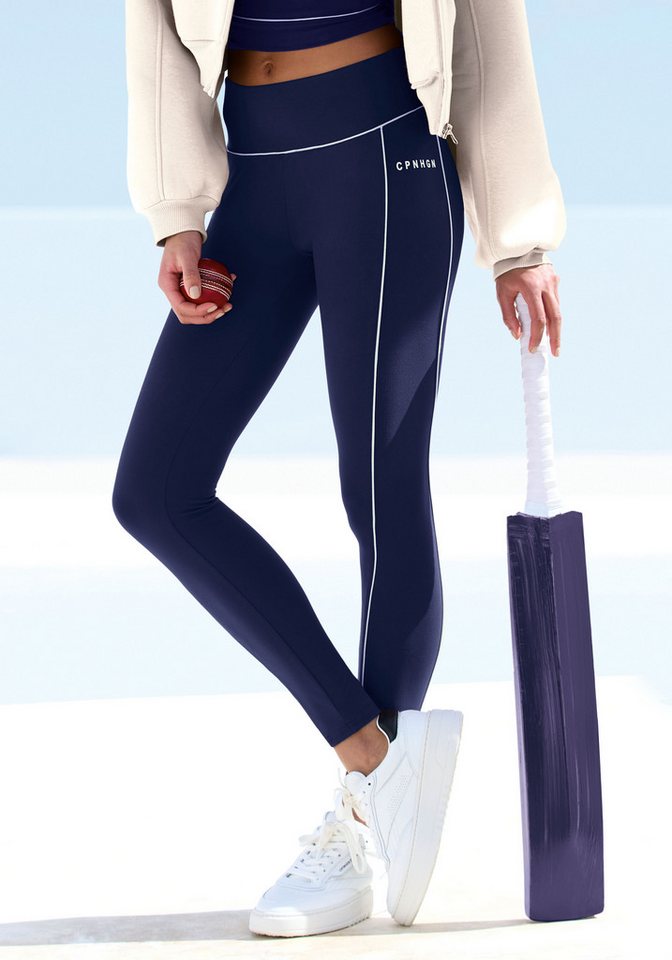 Copenhagen Studios Funktionsleggings mit Paspeln und Logodruck von Copenhagen Studios