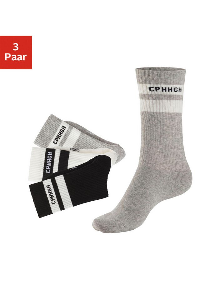 Copenhagen Studios Tennissocken (Packung, 3-Paar) mit Streifendesign und Vollfrottee von Copenhagen Studios