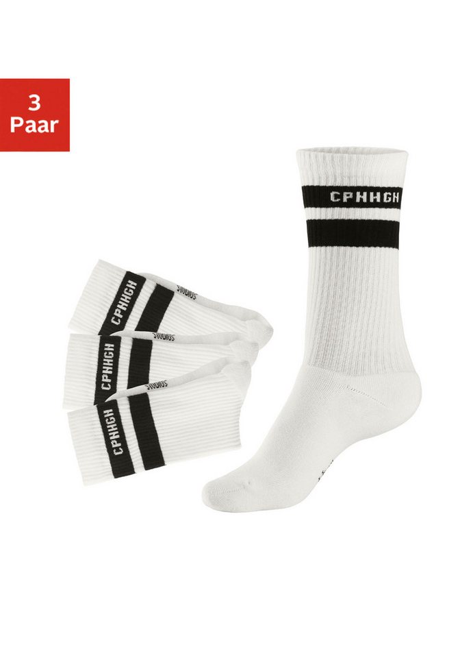 Copenhagen Studios Tennissocken (Packung, 3-Paar) mit Streifendesign und Vollfrottee von Copenhagen Studios