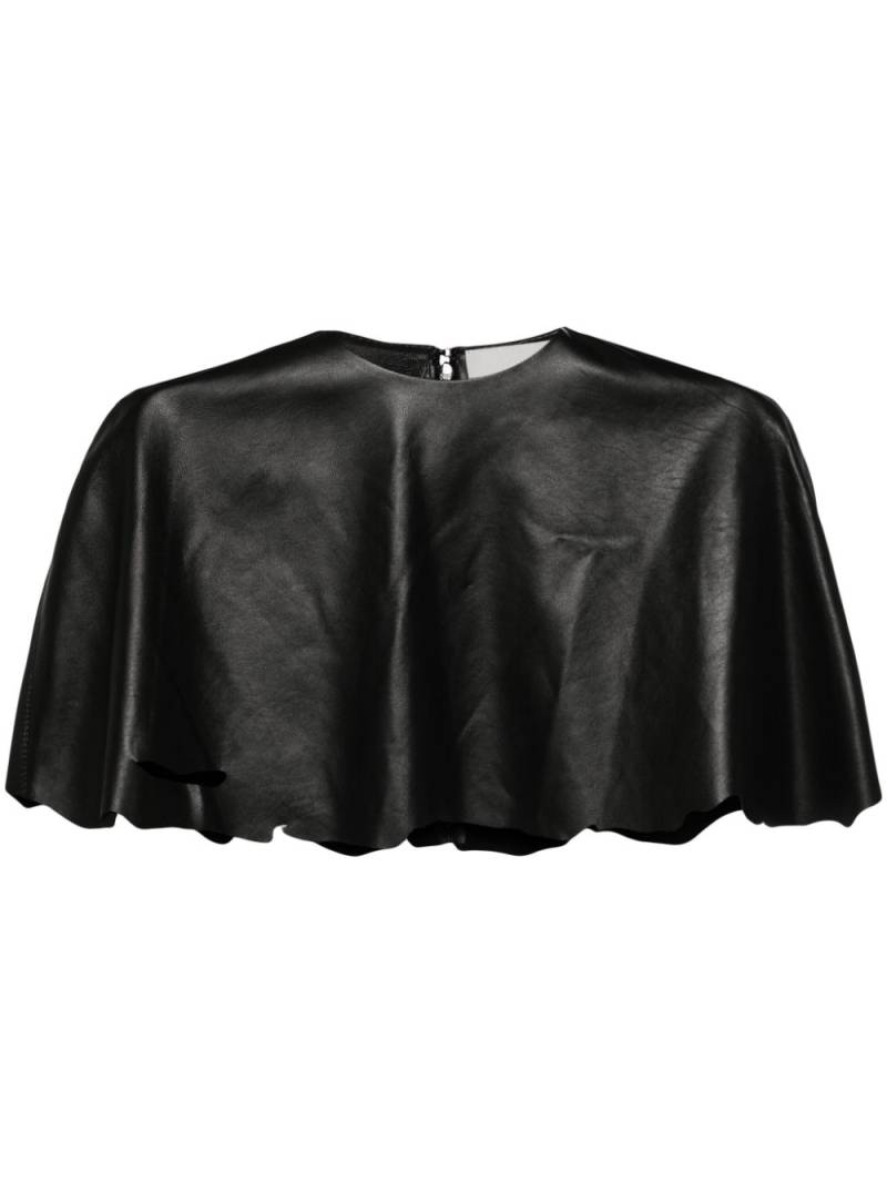 Coperni Asymmetrisches Cropped-Ledertop - Schwarz von Coperni