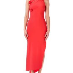 Coperni Rote Asymmetrische Blumenrobe von Coperni