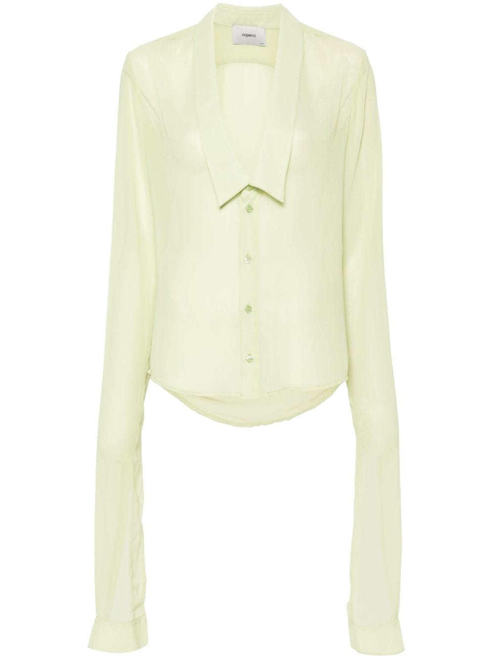 Coperni semi-sheer open-collar shirt - Grün von Coperni