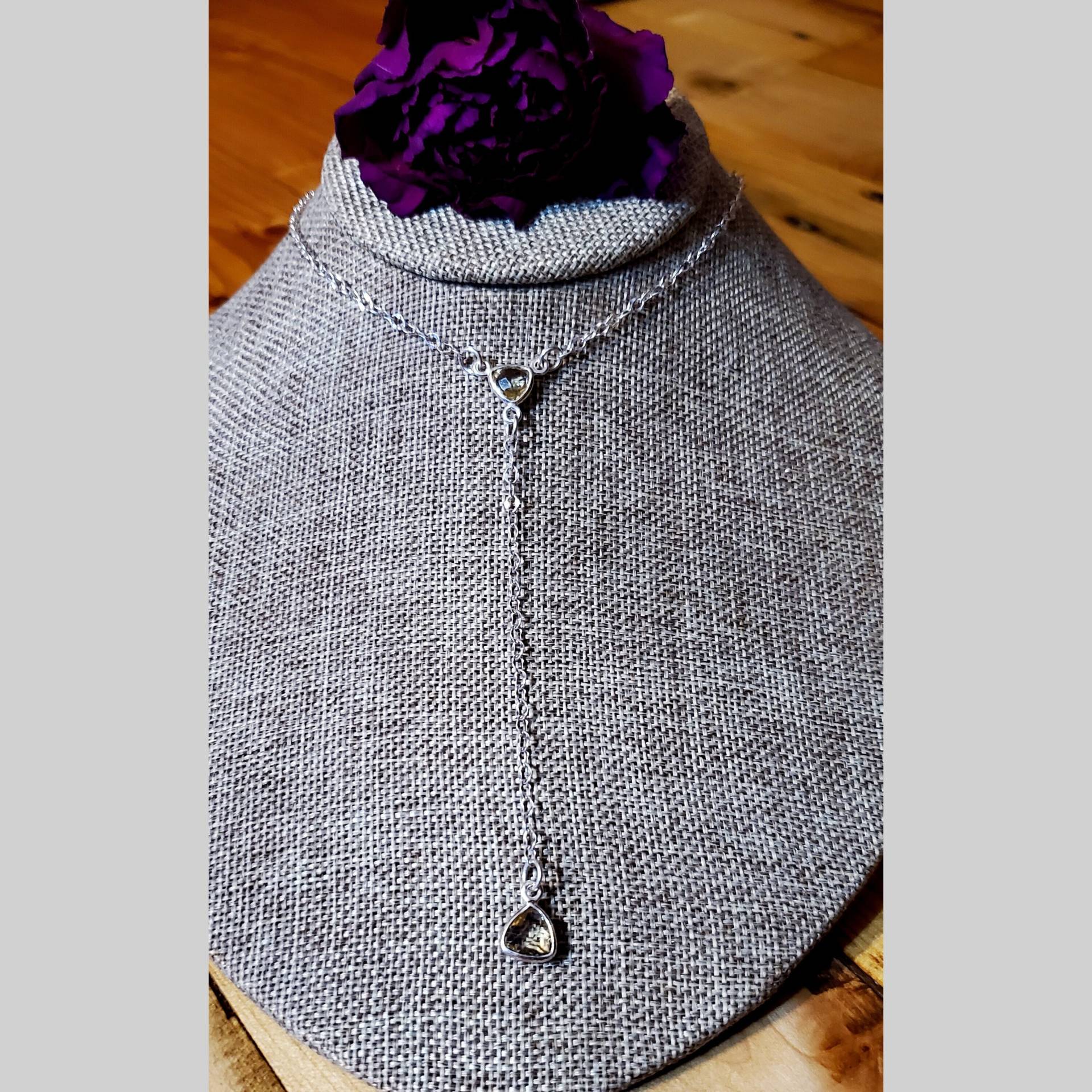 Citrin Sterling Silber Y Halskette von CopiaDesigns