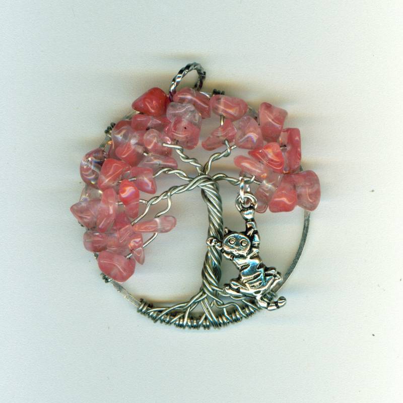 Kirschquarz Anhänger Mit Lebensbaum von CopiaDesigns