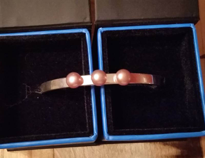 Perlen Sterling Silber Manschette Armband Perlen Sterling Silber Manschette Armband von CopiaDesigns
