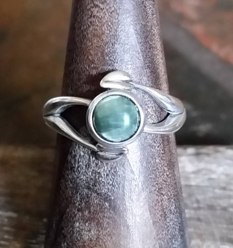 Seraphinit Sterling Silber Blatt Ring von CopiaDesigns