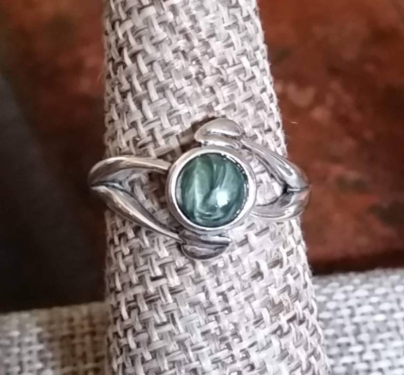 Seraphinit Sterling Silber Blatt Ring von CopiaDesigns