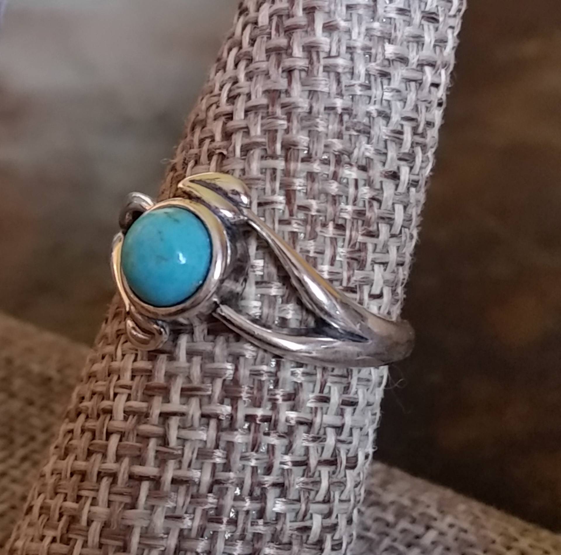 Türkis Sterling Silber Blatt Ring von CopiaDesigns