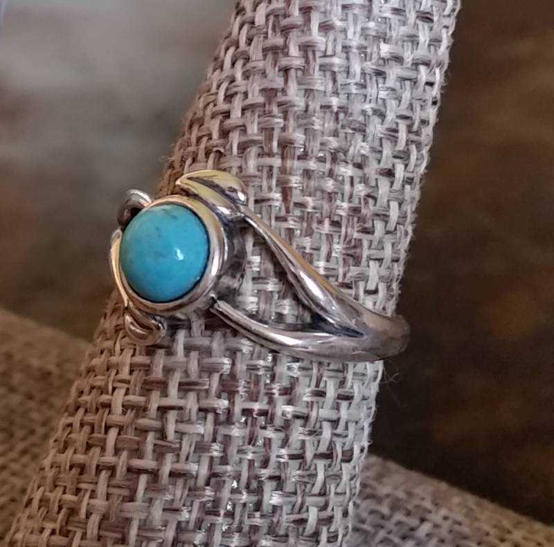 Türkis Sterling Silber Blatt Ring von CopiaDesigns