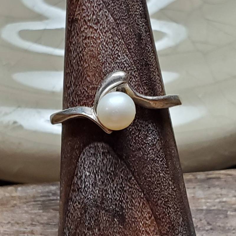 Weiße Perle Sterling Silber Ring von CopiaDesigns