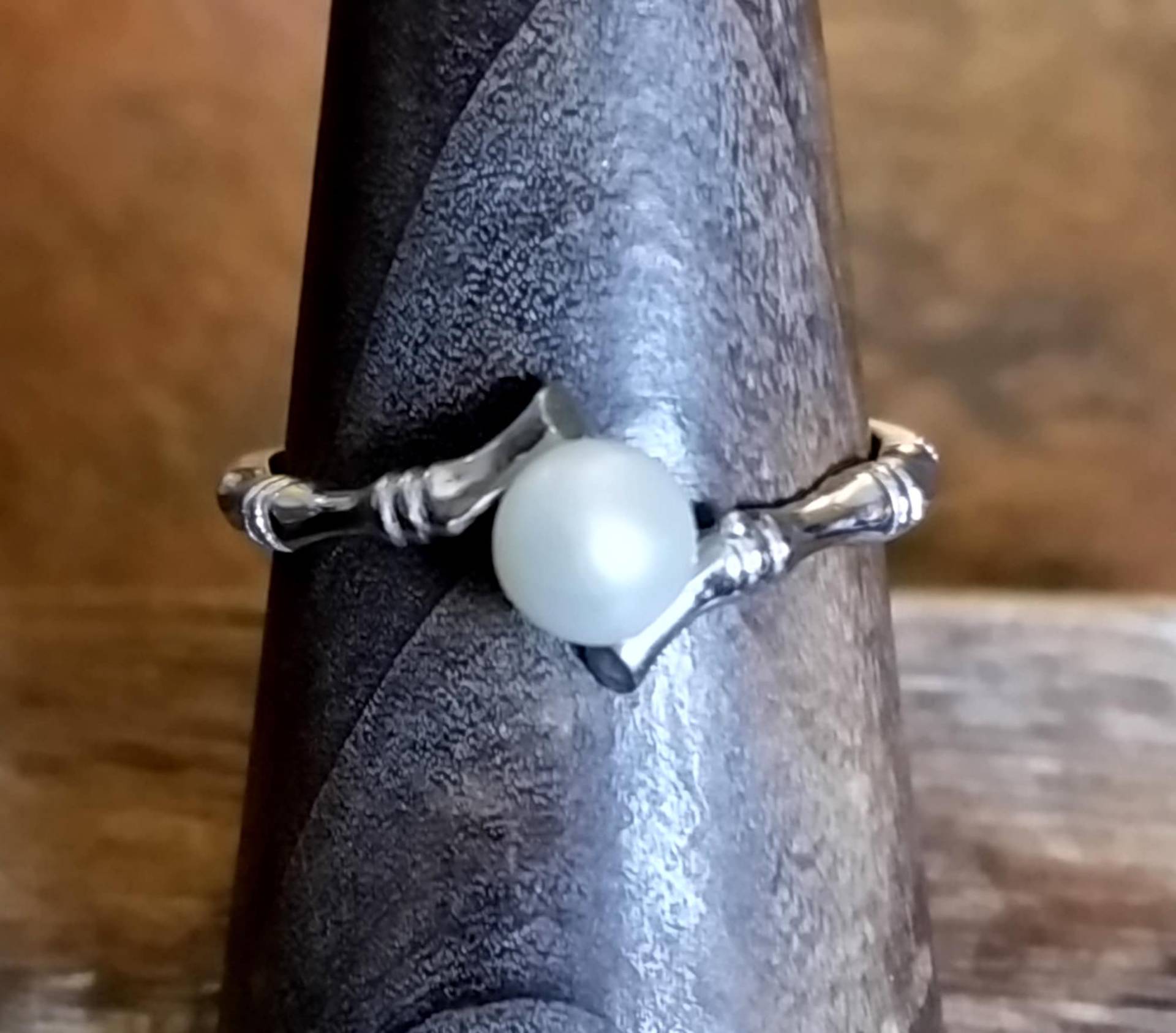 Weiße Perle Sterling Silber Ring von CopiaDesigns