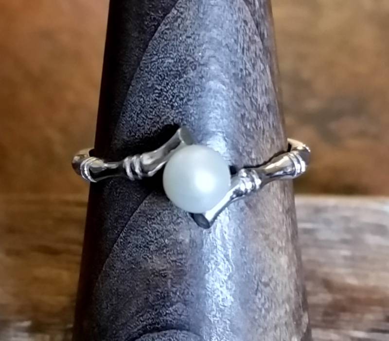 Weiße Perle Sterling Silber Ring von CopiaDesigns