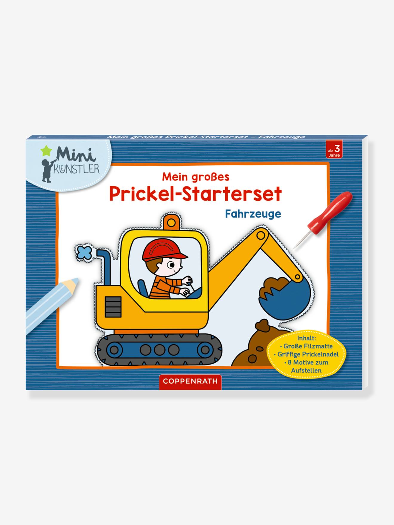 Mein großes Prickel-Starterset Fahrzeuge MINI-KÜNSTLER Kinder Coppenrath von Coppenrath Verlag