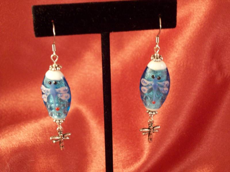 Ooak Libelle Lampe Arbeit Perlenohrringe von CopperCreekVintage