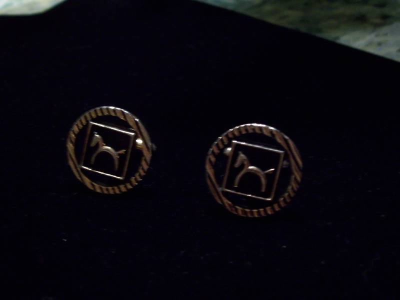 Vintage Goldenes Pferd Manschettenknöpfe von CopperCreekVintage