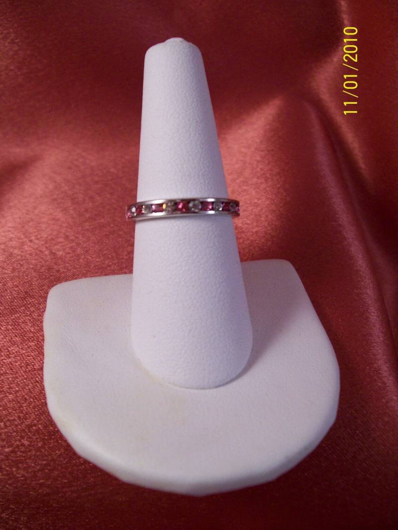 Vintage Rosa Und Klare Strass Sterlingsilber Eternity Ring von CopperCreekVintage