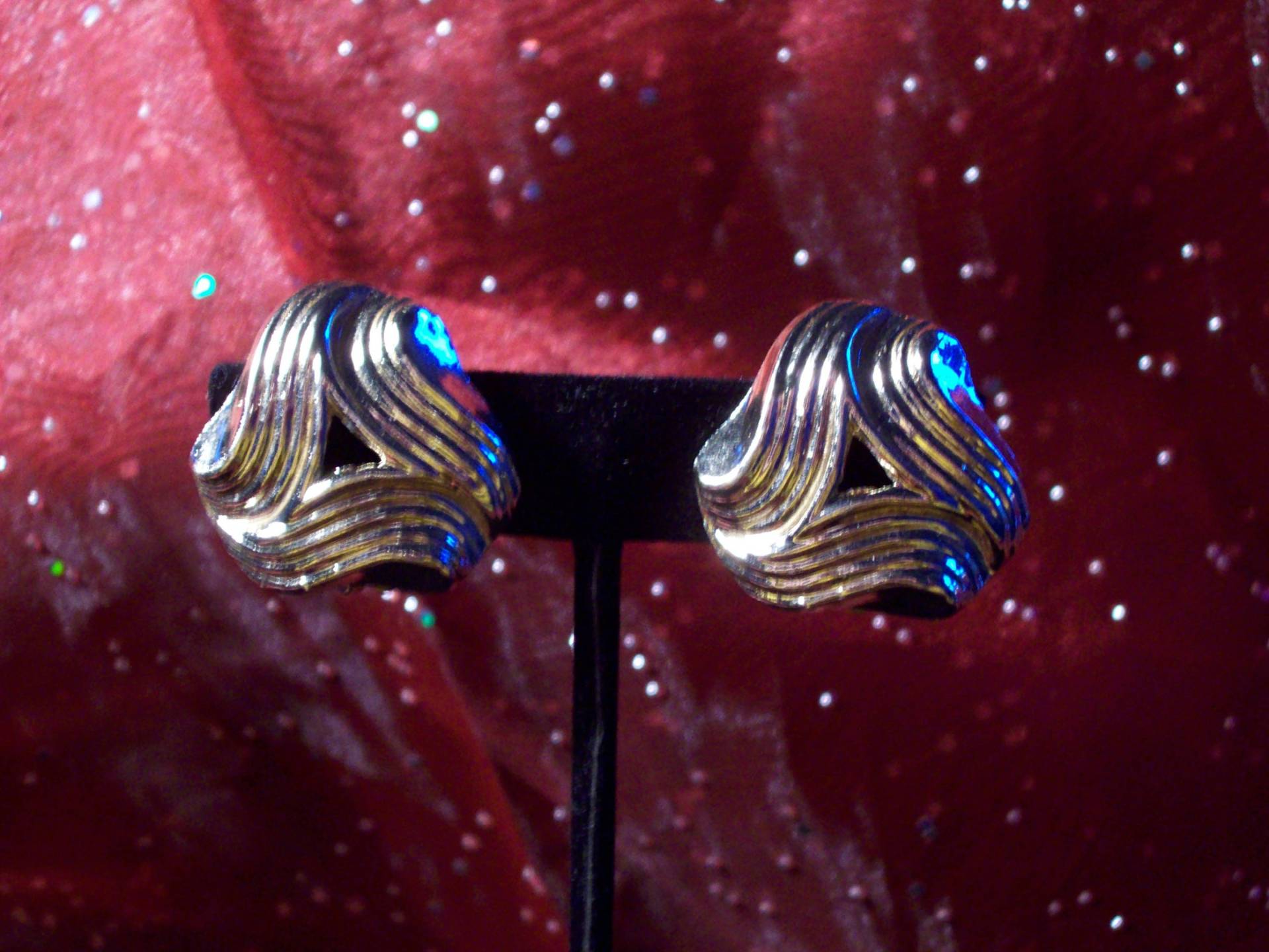 Vintage Wirbelnde Dreieck Ohrclips von CopperCreekVintage