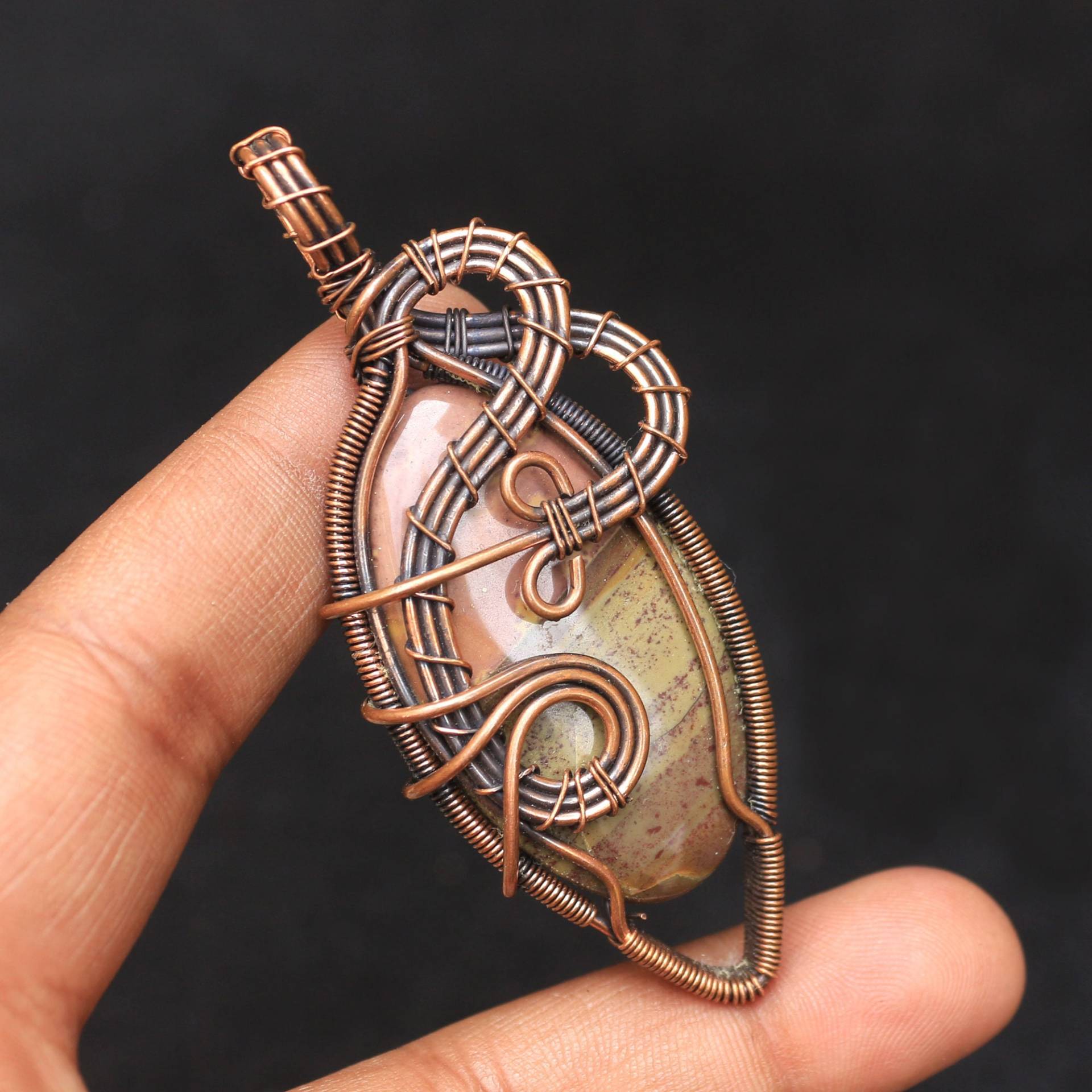 Bild Jaspis Edelstein Kupfer Anhänger Kupferdraht Gewickelt Handmade Schmuck Geschenk Für Frauen Schmuck, Am Besten Bild Jaspis Edelstein Kupfer Anhänger Kupferdraht Gewickelt Handmade Schmuck Geschenk Für Frauen Schmuck, Am Besten von CopperJewelryUSA