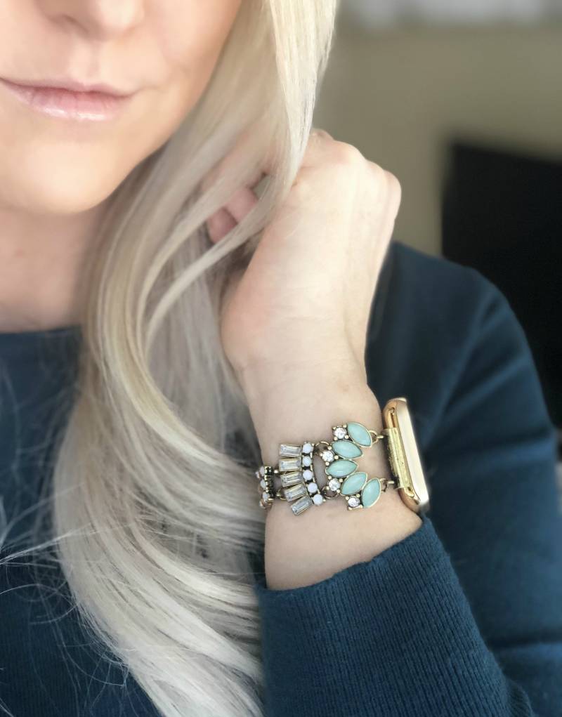 Gatsby Apple Watch Armband, Rose Gold Jeweled Damen Armband Für Größe 38 Mm 40 41 42 44 45 46 von CopperRobinBoutique