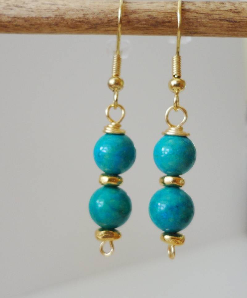 Türkisfarbene Ohrringe, Grüne Jade-Ohrringe, Geschenkartikel, Strand-Ohrringe, Goldene Dinkelohrringe, Lange Dinkelohrringe Türkisfarbene Ohrringe, Grüne Jade-Ohrringe, Geschenkartikel, Strand-Ohrringe, Goldene Dinkelohrringe, Lange Dinkelohrringe von CopperTulipDesigns