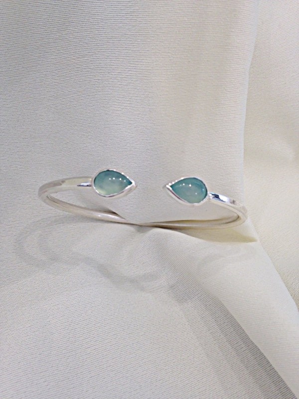 sterling Silber Grün Chalcedon Armreif - Edelstein-Schmuck von CopperfoxGemsJewelry