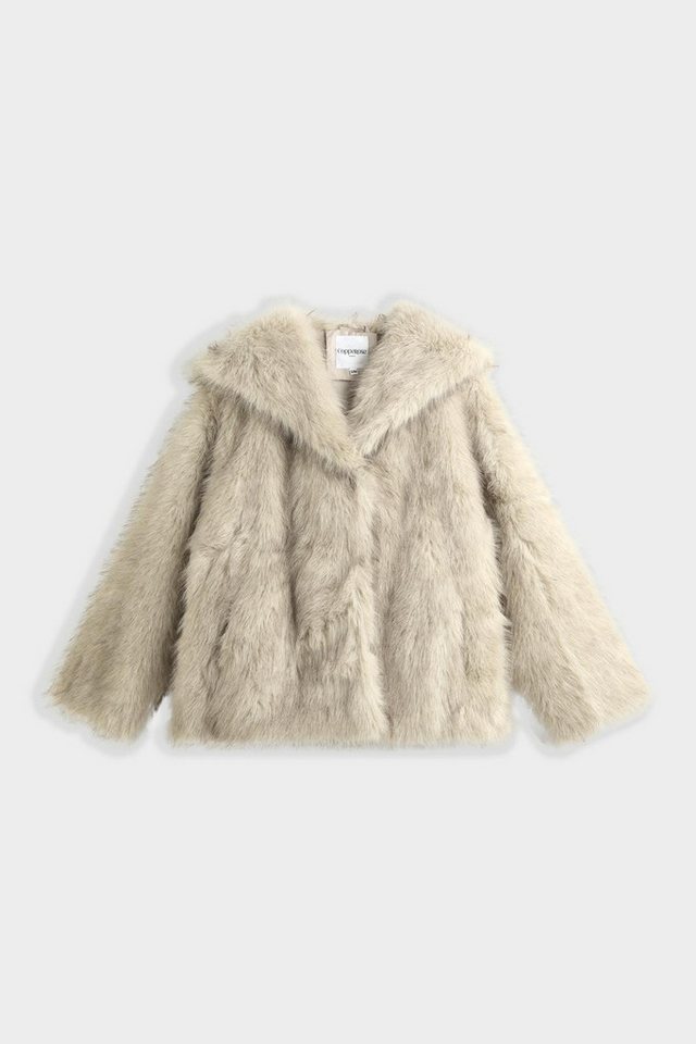 Copperose Winterjacke Oversize Fellimitatjacke BY306 kuschelige Kurzjacke mit Kapuze von Copperose