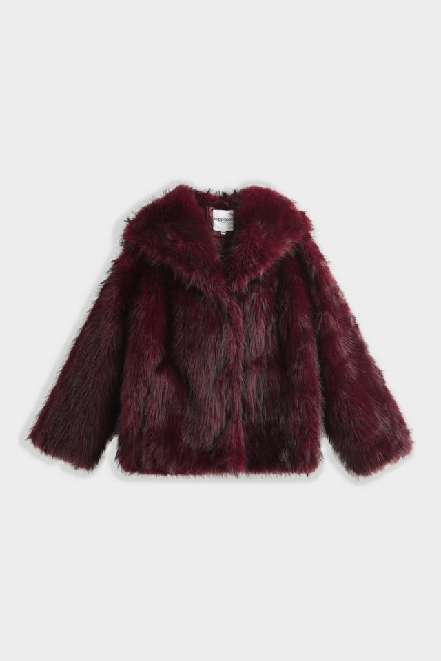 Copperose Winterjacke Oversize Fellimitatjacke BY306 kuschelige Kurzjacke mit Kapuze von Copperose