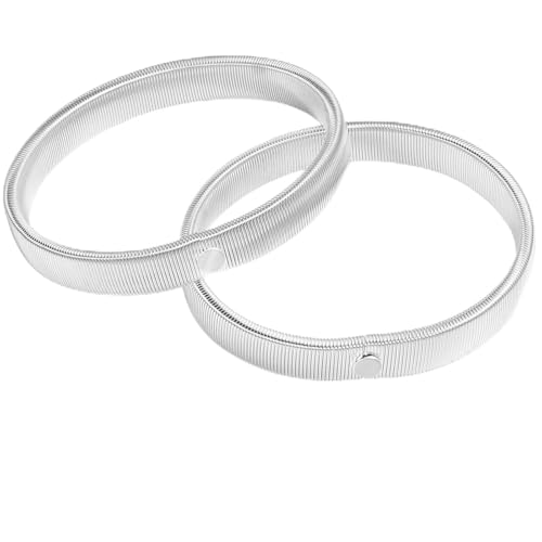 Coptiner 2 Stück Anti Rutsch Armband Hemdärmel Ärmelhalter Damen Herren Ärmelhalter Herren Metall Stretch Elastische Erhältlich für Männer und Frauen(Silber) von Coptiner