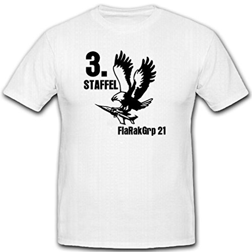 3 Staffel FlaRakGrp 21-Flugabwehrraketenguppe Luftwaffe - T Shirt Herren #12751, Größe:M, Farbe:Weiß von Copytec