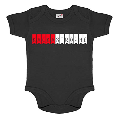 Baby Body Kackastrophe Katastrophe Fun Humor Saying Words Baby Bash Baby #34557, Farbe:Schwarz, Größe:6-12 Monate von Copytec