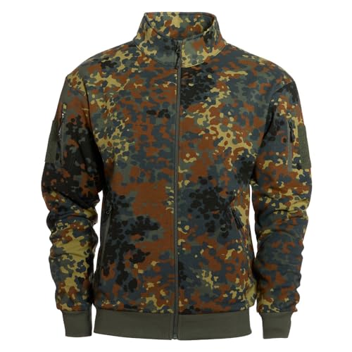 Copytec BW Flecktarn Sweatjacke Tactical Bundeswehr Zipper Pullover Jacke Patch #40220, Größe:M, Farbe:Camouflage von Copytec