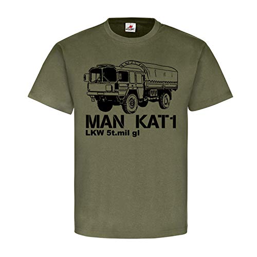 Kat 1 Man LKW 5t mil gl 5 Tonner Plane Pritsche Oldtimer Army T Shirt #19348, Größe:L, Farbe:Oliv von Copytec