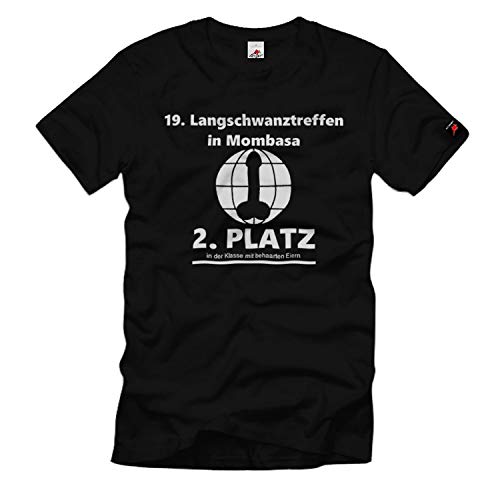 Langschwanztreffen in Mombasa 2 Platz Männer Humor Fun Shirt T-Shirt#33439, Farbe:Schwarz, Größe:L von Copytec