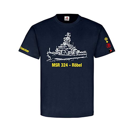 MSR 324 Röbel NVA Volksmarine Taucher Sonderlehrgang Meister T-Shirt #31186, Größe:XXL Herren, Farbe:Dunkelblau von Copytec