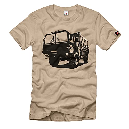 Man Kat 1 mit Shelter Bundeswehr 5 Tonner LKW Wohn Kabine BW T-Shirt#37459, Größe:L, Farbe:Sand von Copytec