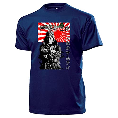 Sakai Saburo japanischer Jagdflieger Wk Japan Pilot - T Shirt Herren #14178, Größe:S, Farbe:Dunkelblau von Copytec