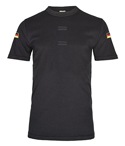 Schwarzes BW Tropen Shirt Bundeswehr Klett Unterhemd Hoheitsabzeichen Deutschland Patch Flagge Verein Gruppe #20606, Größe:3XL, Farbe:Schwarz von Copytec