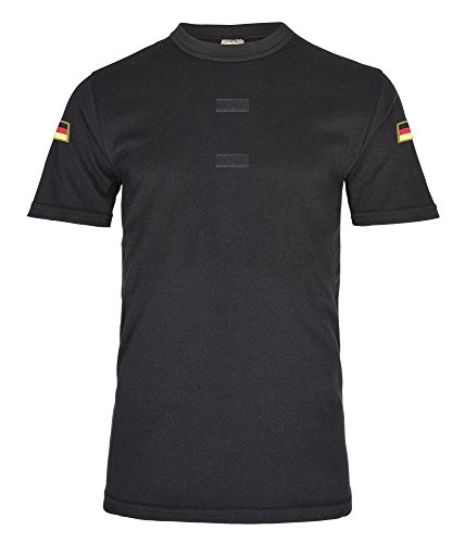 Schwarzes BW Tropen Shirt Bundeswehr Klett Unterhemd Hoheitsabzeichen Deutschland Patch Flagge Verein Gruppe #20606, Größe:XXL, Farbe:Schwarz von Copytec
