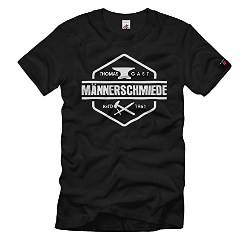 Thomas Gast Männerschmiede Feld Männer Schmiede T-Shirt #36574, Größe:M, Farbe:Schwarz von Copytec