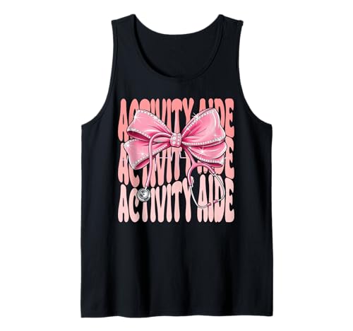 Activity Aide Week Day for Women Coquette Bow Stethoskop Tank Top Activity Aide Week Day for Women Coquette Bow Stethoskop Tank Top von Coquette Activity Aide for Cute and Funny Nurses