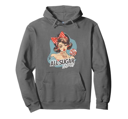 Americana-Ästhetik im Vintage-Pinup Girl All Sugar No Daddy Pullover Hoodie von Coquette Aesthetic Apparel Co.